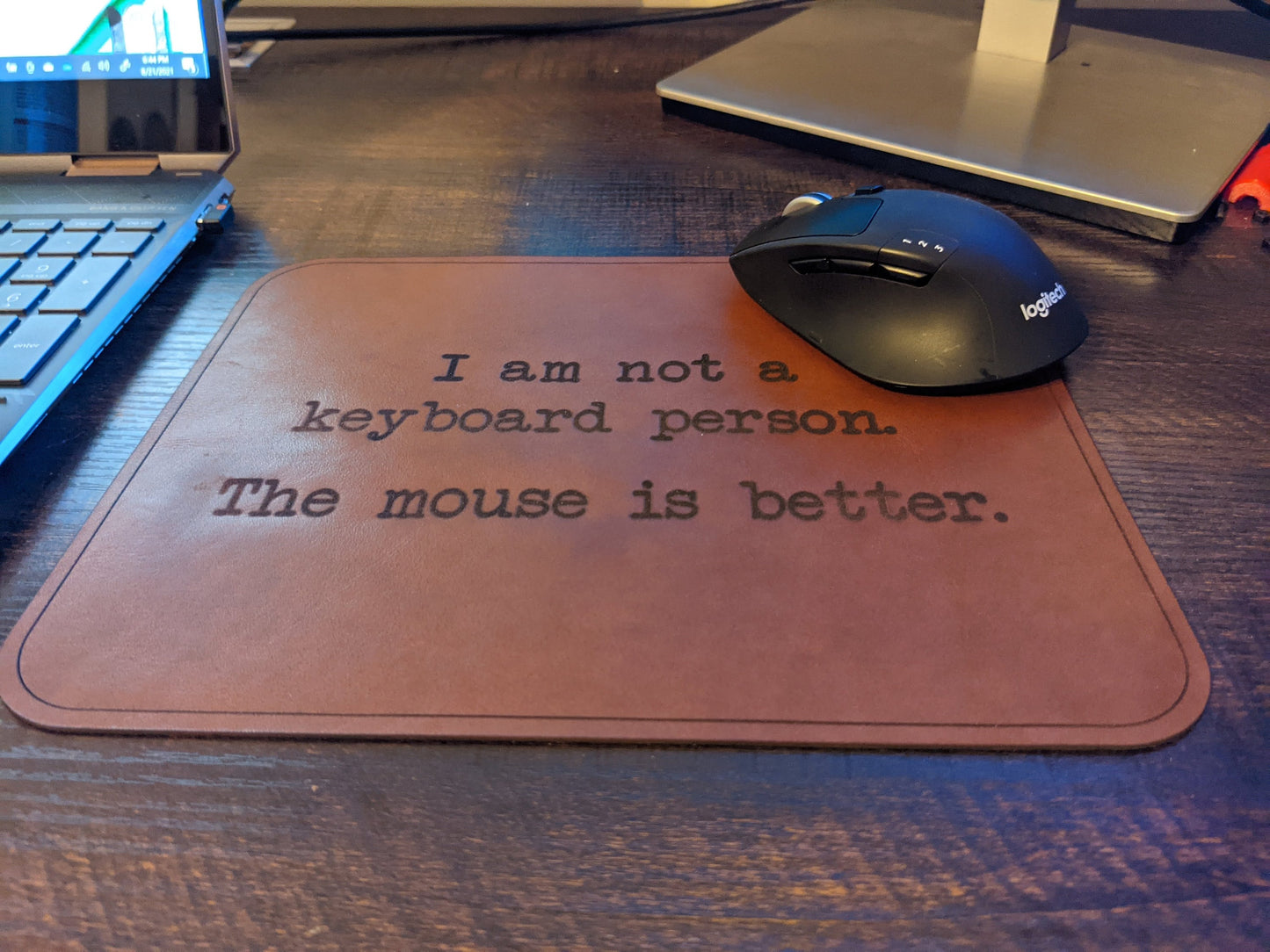 Leather Mousepad | I am not a keyboard person, the mouse is better