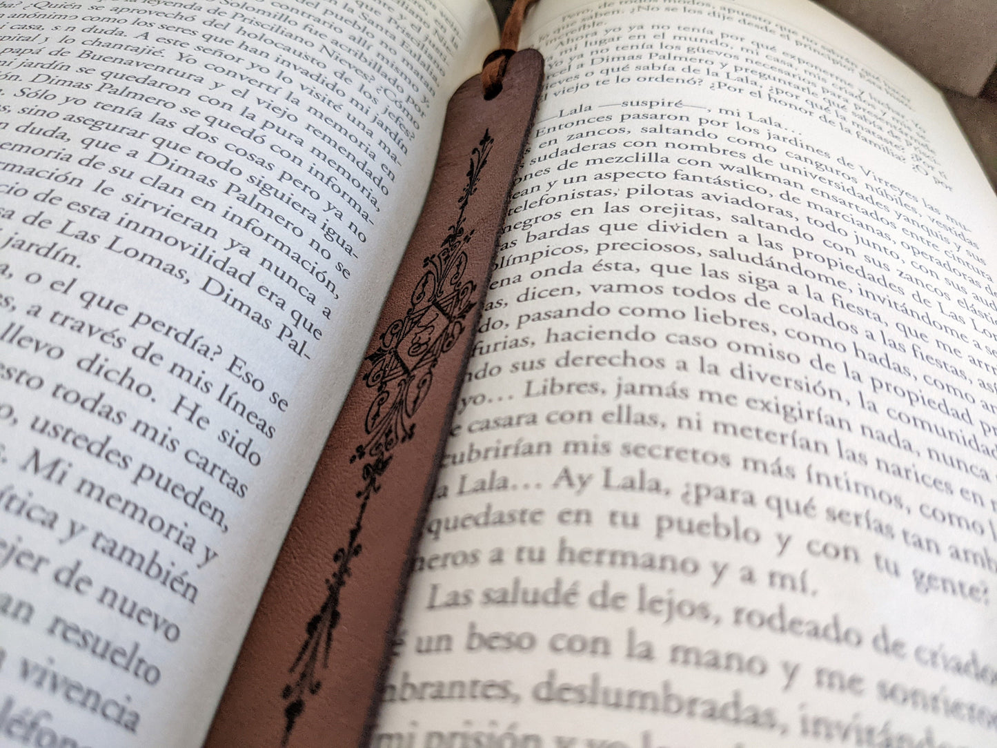 Leather Bookmark With Initials | Custom Victorian Bookmark | Gift for Book Lovers