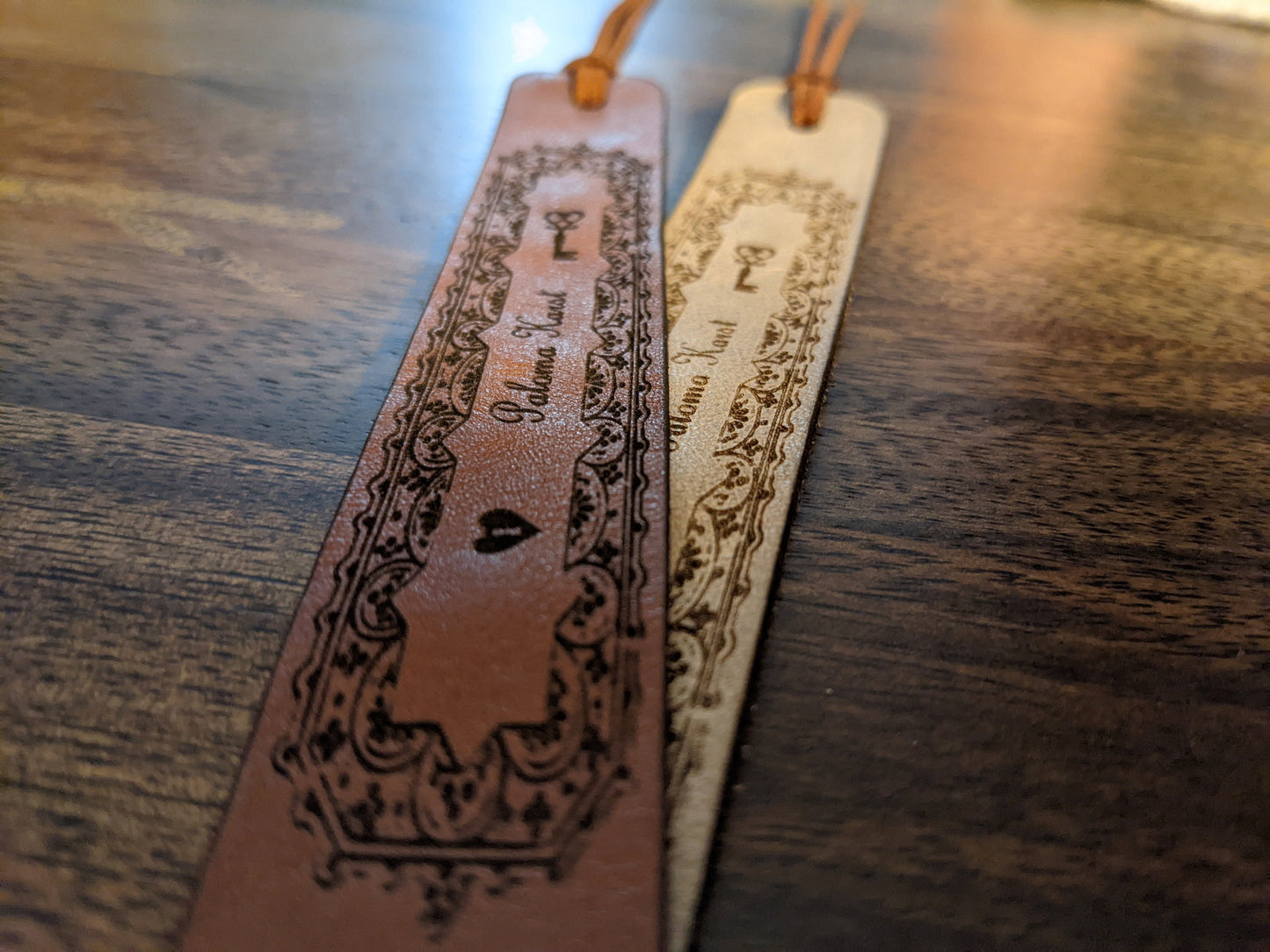 Custom Leather Bookmark | Unique Bookmark Heartlock & Key | Gift for Book Lovers