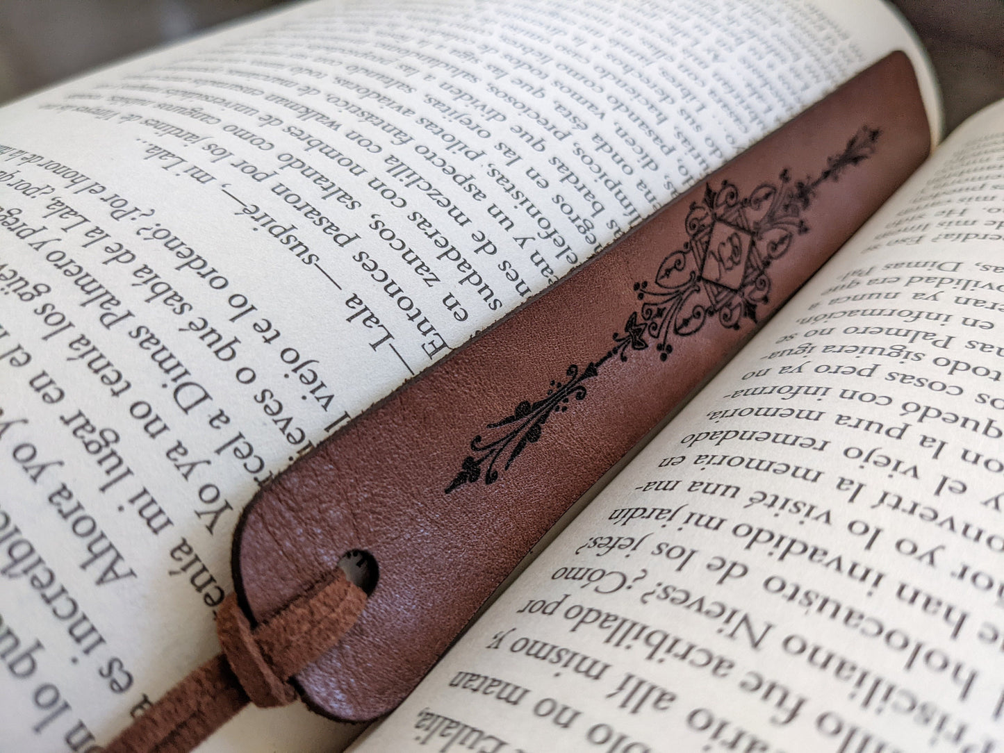 Leather Bookmark With Initials | Custom Victorian Bookmark | Gift for Book Lovers