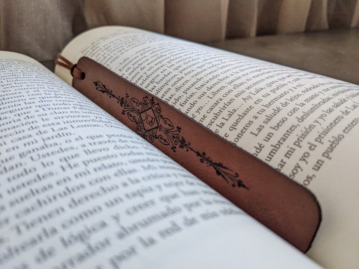 Leather Bookmark With Initials | Custom Victorian Bookmark | Gift for Book Lovers