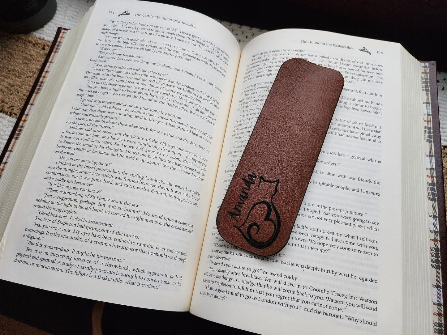 Custom Leather Bookmark | Gifts for him and her| Book Lovers | Cat and Donkey Bookmarks | Cats and books