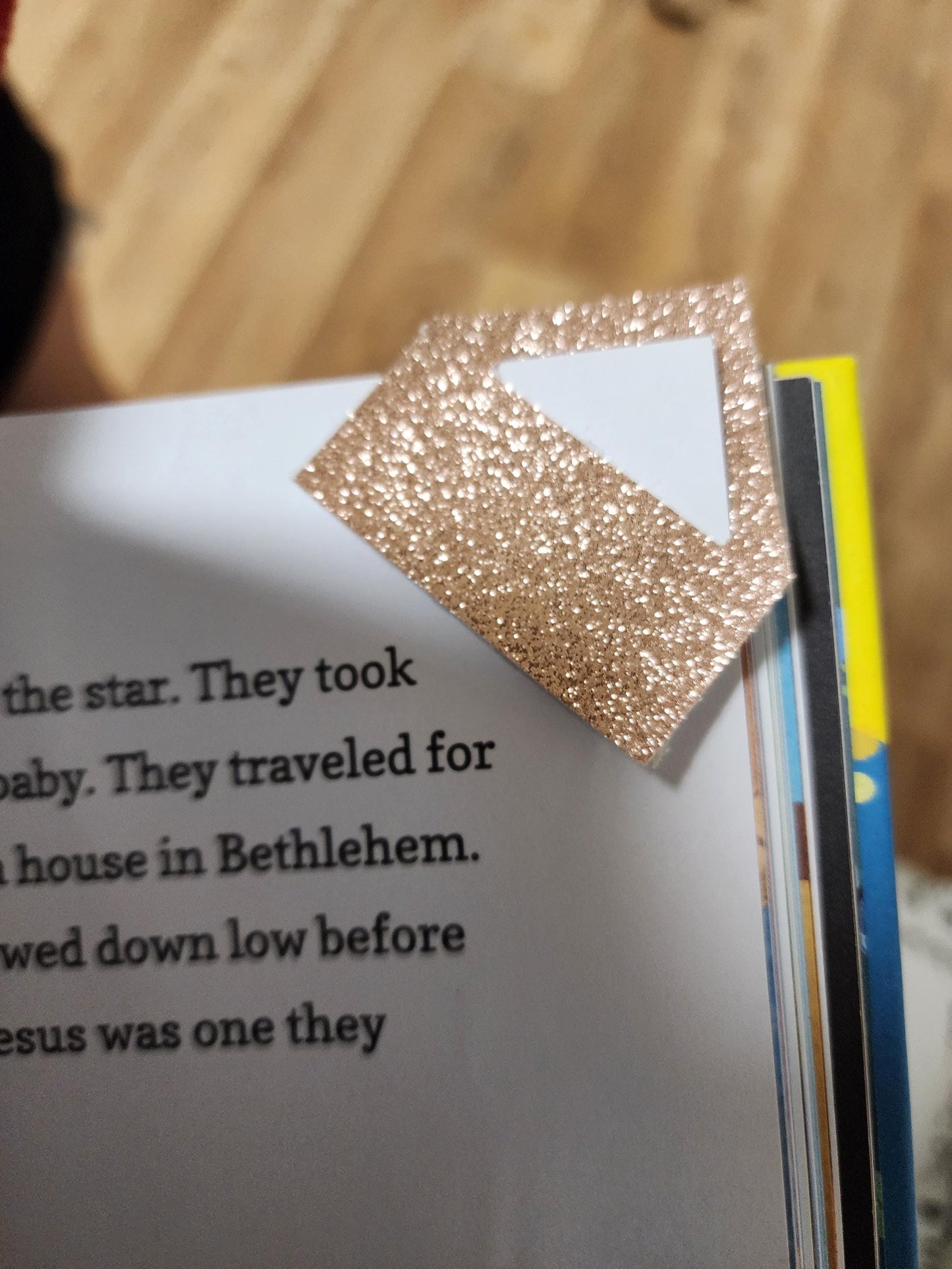 Personalized Glitter Faux Leather Corner Bookmark | Rose Gold Custom Name Bookmark | Handmade Gift for Book Lovers