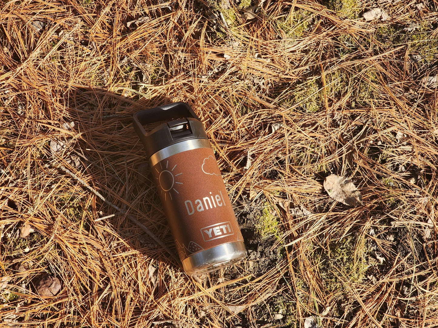 Personalized YETI Rambler Jr. 12 oz Kids Bottle – Custom Engraved Construction Design