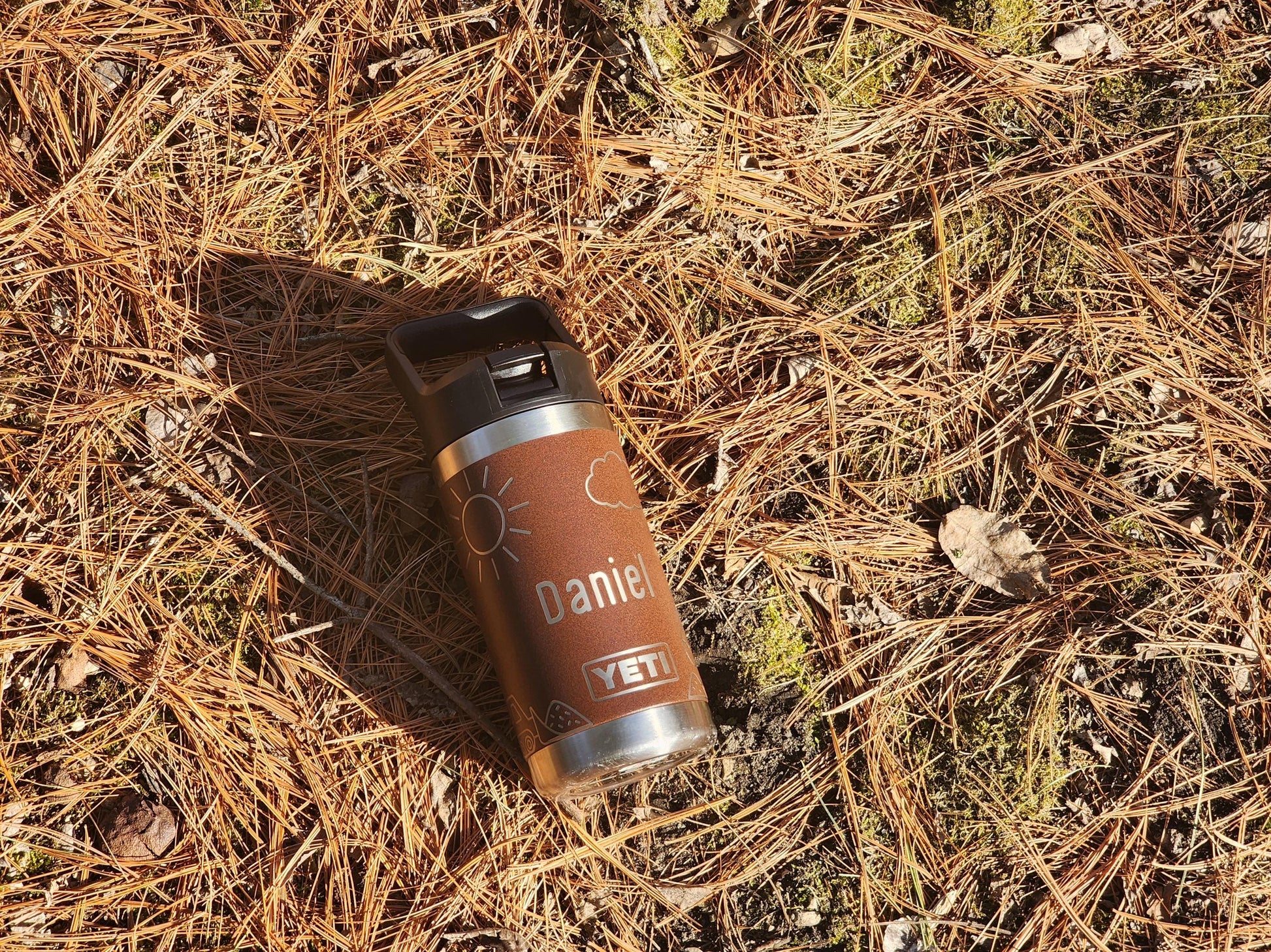 Personalized YETI Rambler Jr. 12 oz Kids Bottle – Custom Engraved Construction Design