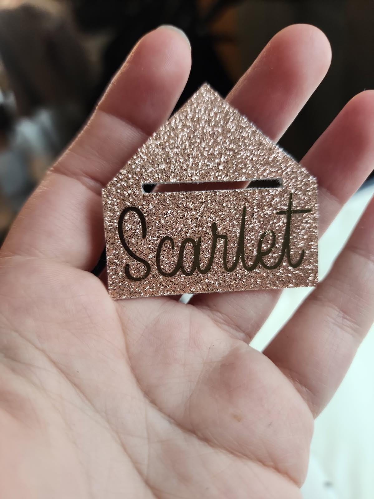 Personalized Glitter Faux Leather Corner Bookmark | Rose Gold Custom Name Bookmark | Handmade Gift for Book Lovers
