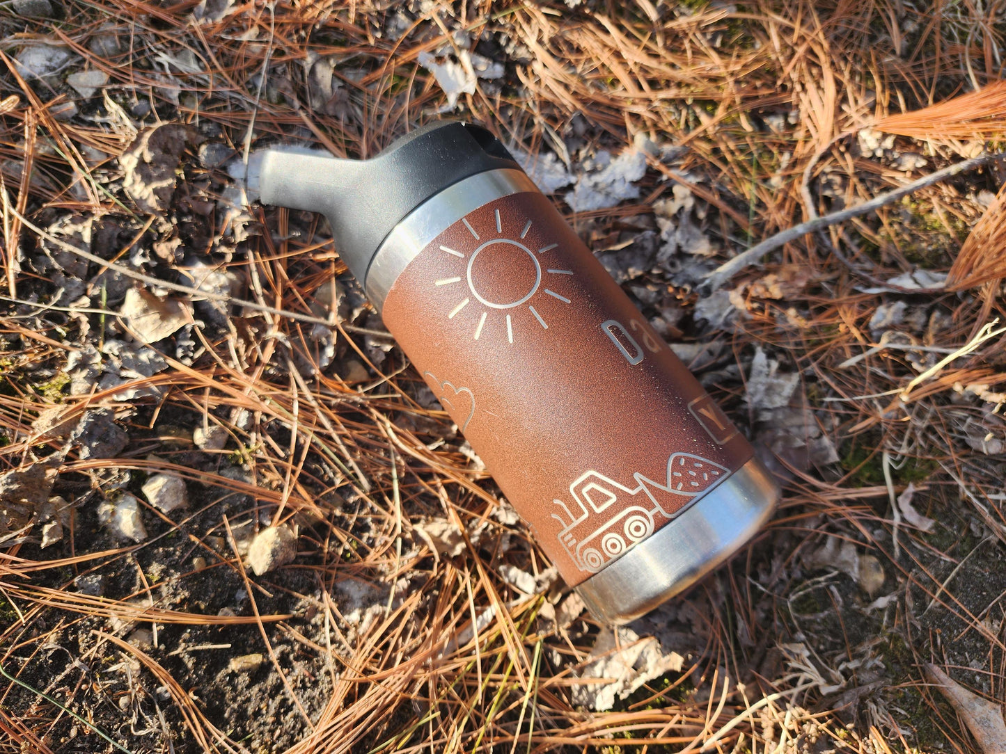 Personalized YETI Rambler Jr. 12 oz Kids Bottle – Custom Engraved Construction Design