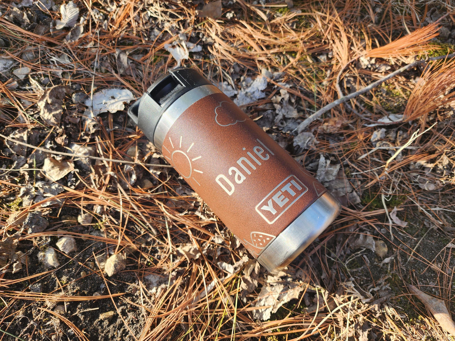 Personalized YETI Rambler Jr. 12 oz Kids Bottle – Custom Engraved Construction Design