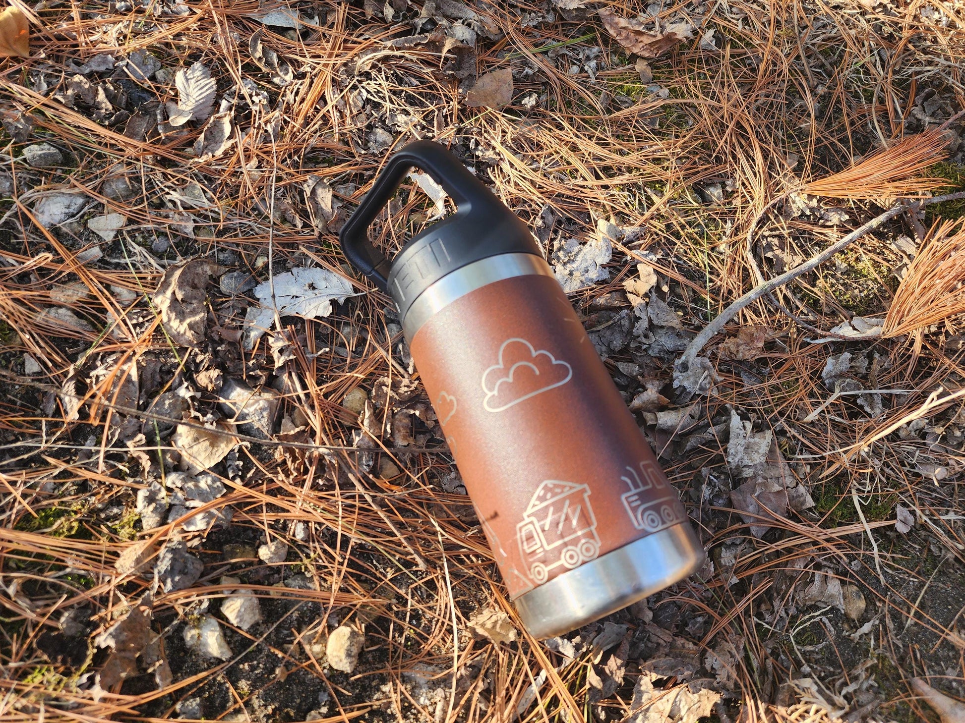 Personalized YETI Rambler Jr. 12 oz Kids Bottle – Custom Engraved Construction Design
