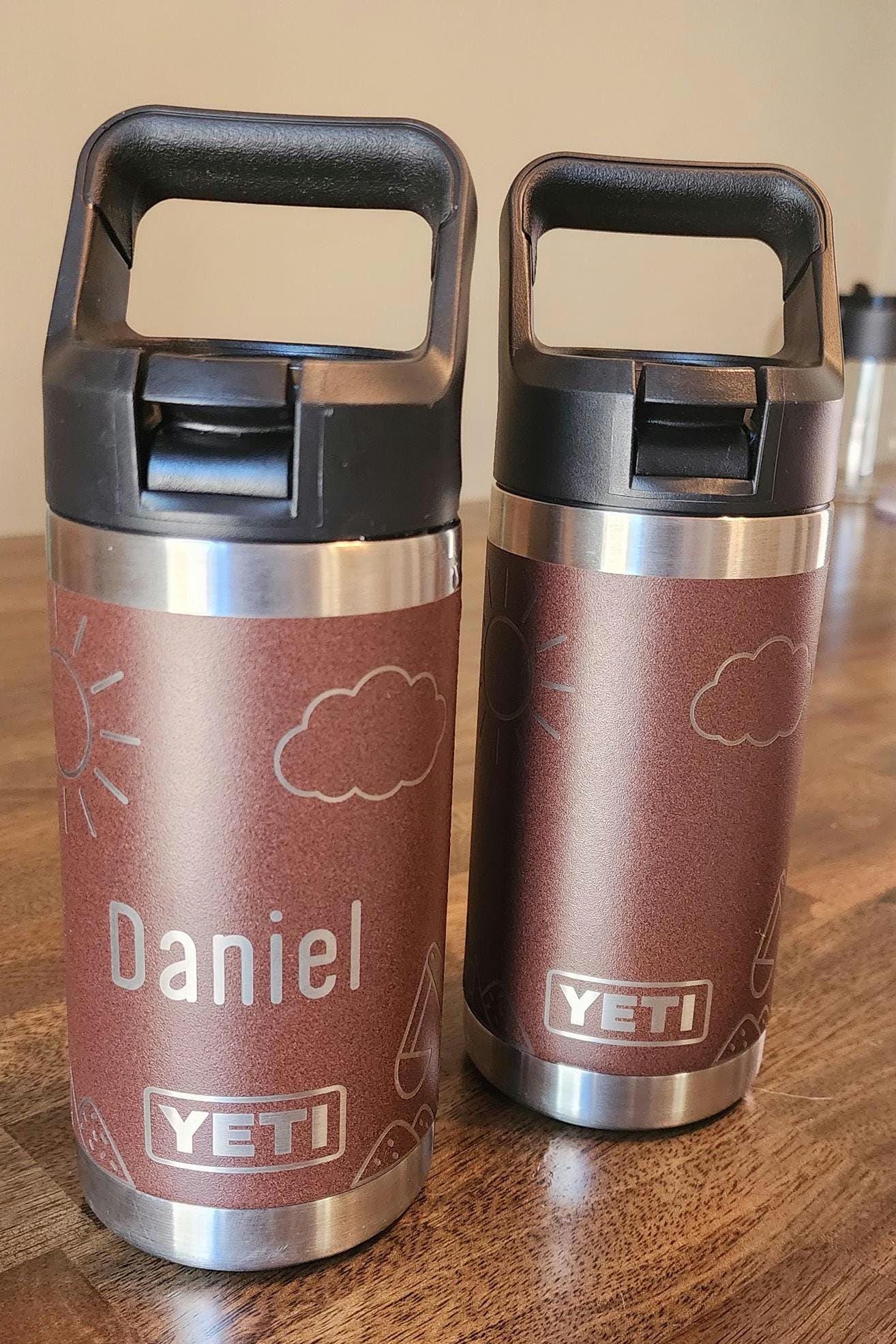 Personalized YETI Rambler Jr. 12 oz Kids Bottle – Custom Engraved Construction Design