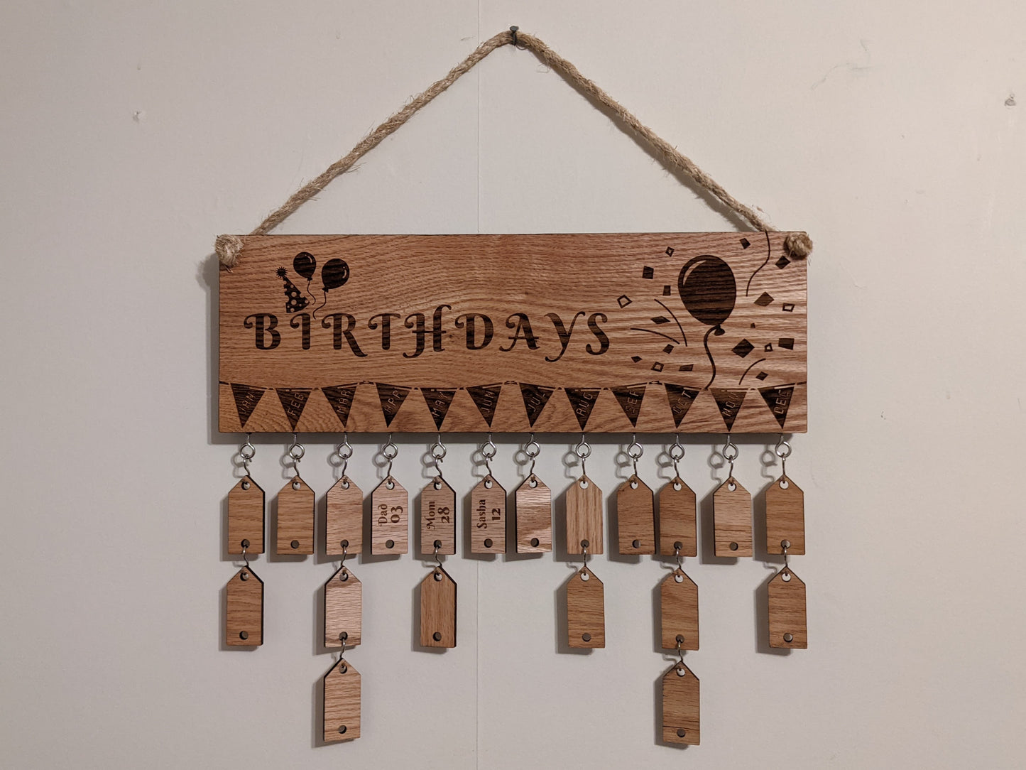 Hanging Oak Birthday Calendar