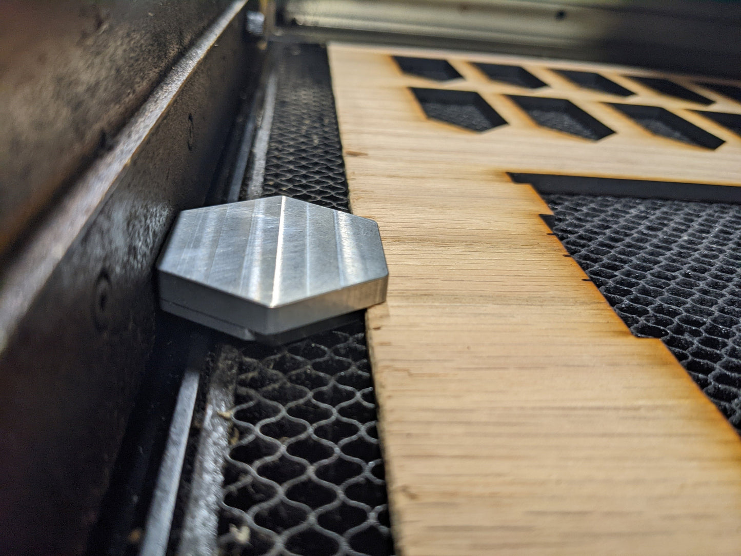 Compact Hex Metal Magnetic Hold Downs for Laser Cutting - Optimized for Glowforge and Thunder Laser Machines - Durable Aluminum - USA-Made