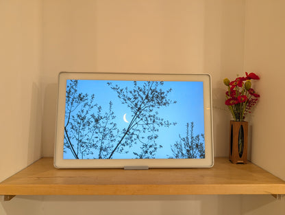 No-Drill Tabletop Stand Compatible with Skylight Calendar Max 27" | With or Without Shadow Box | Mount Base