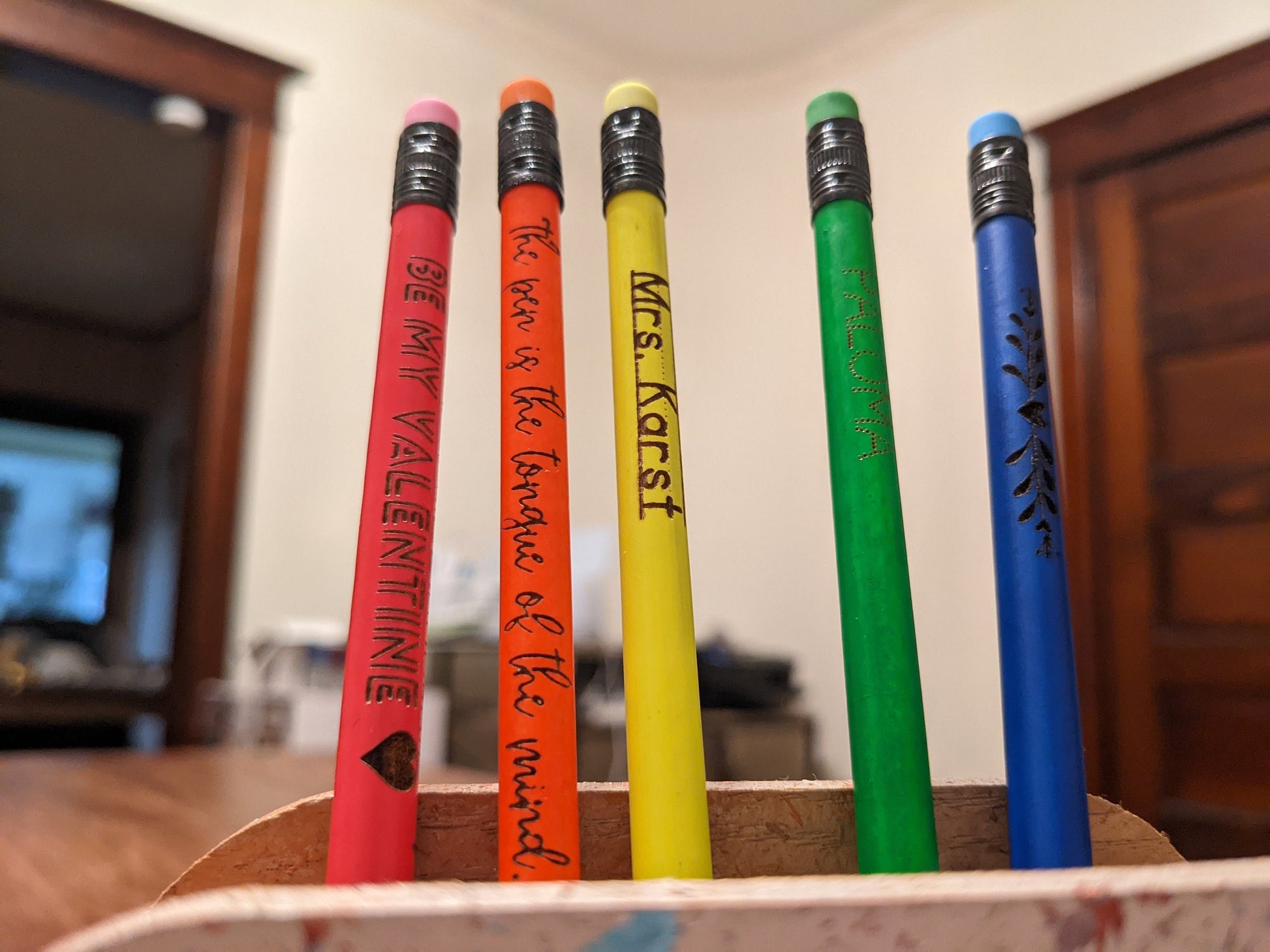 Custom Neon Pencils | Engraved Neon Wood Pencils | Gifts