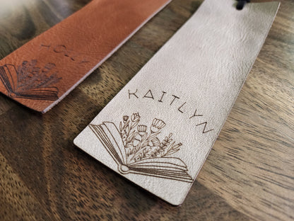 Custom Leather Bookmark | Gifts for her| Book Lovers | Storytelling | Different designs | Books and Flowers