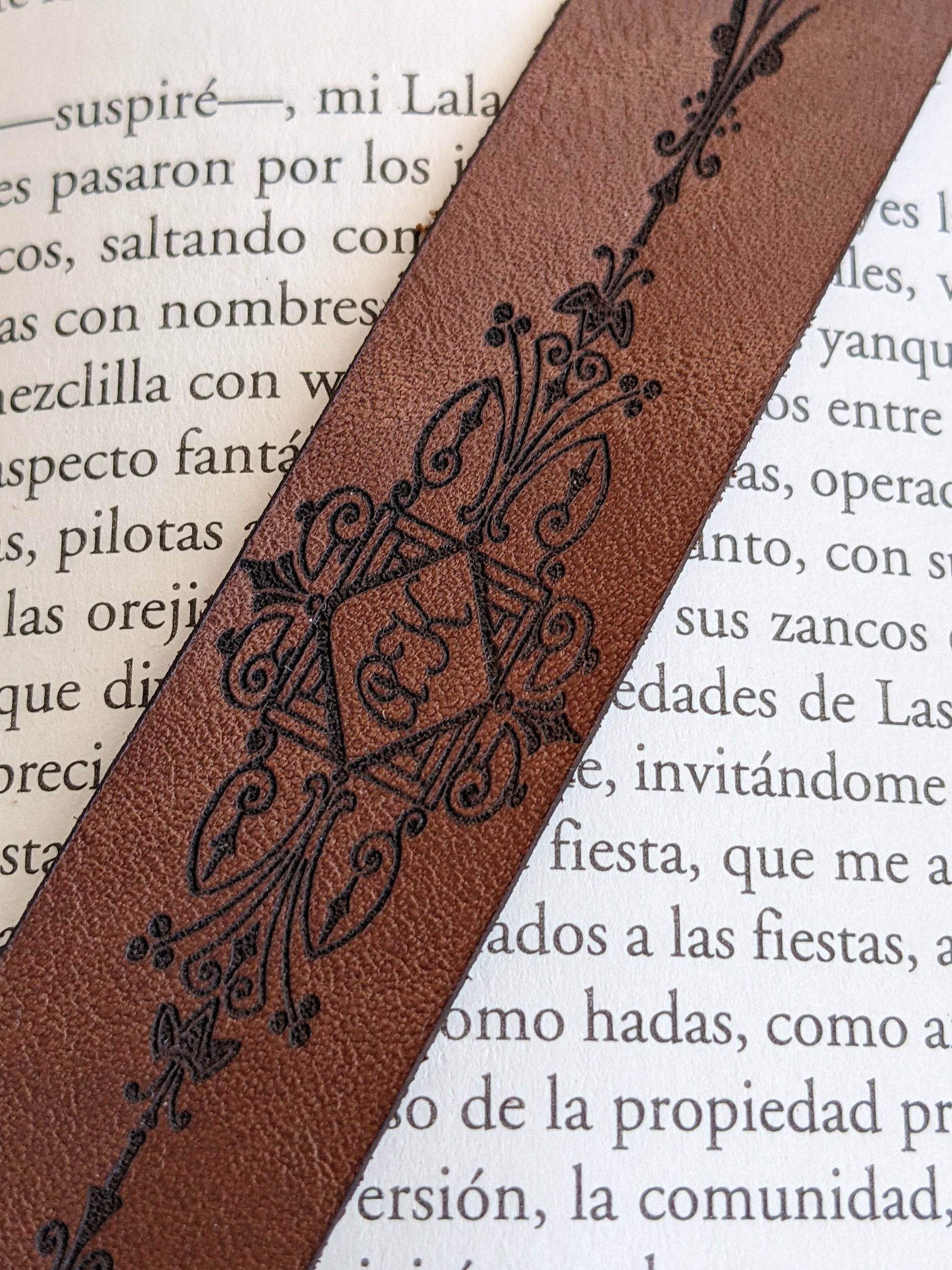 Leather Bookmark With Initials | Custom Victorian Bookmark | Gift for Book Lovers