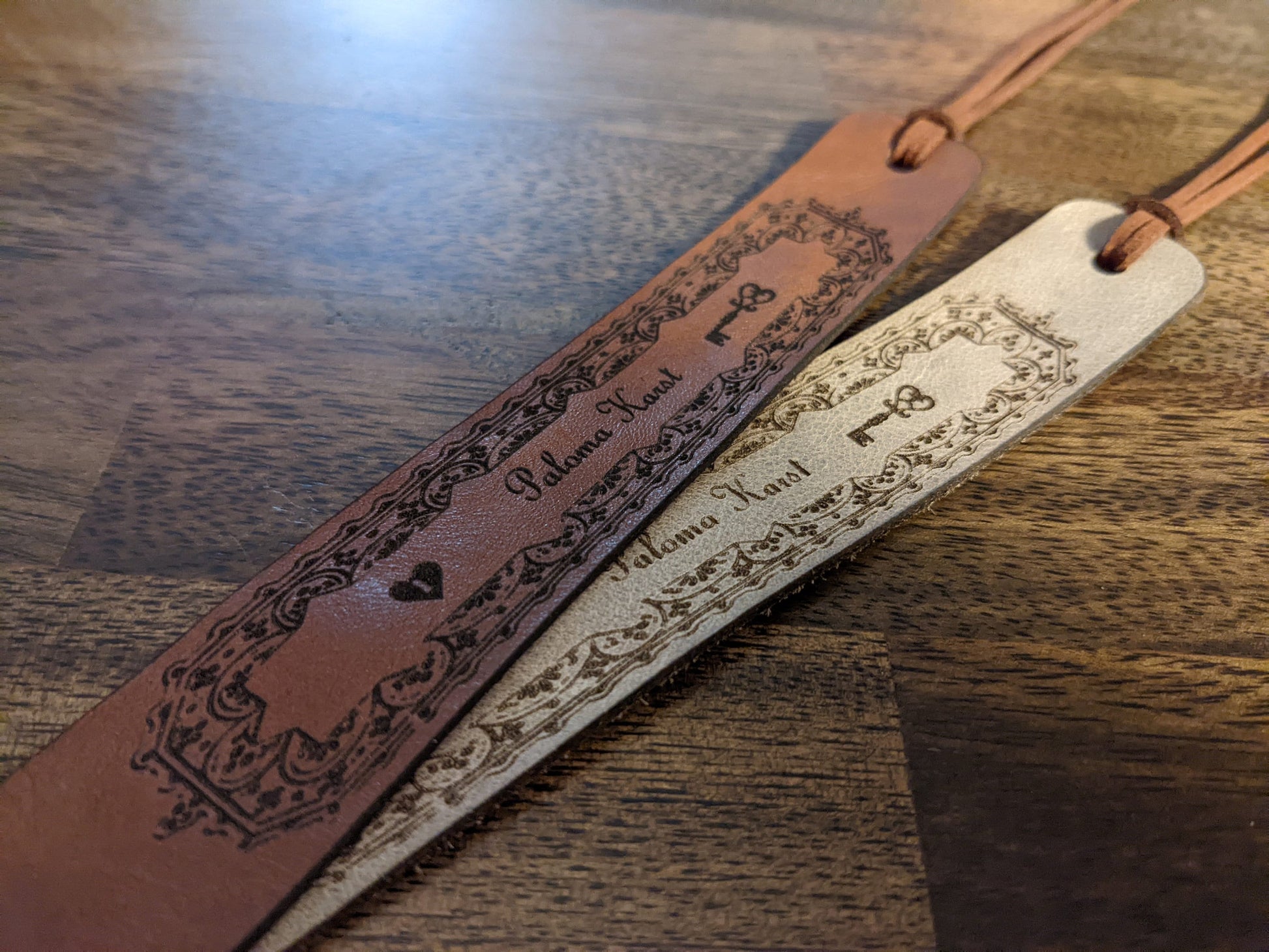 Custom Leather Bookmark | Unique Bookmark Heartlock & Key | Gift for Book Lovers