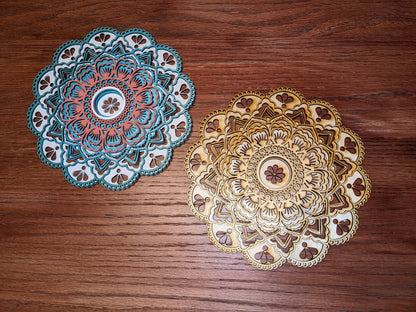 DIY Mandala Painting | Wood Mandala | Gift for painters | DIY Craft Kit | DIY Painting | Coloring |  Paintable Mandala