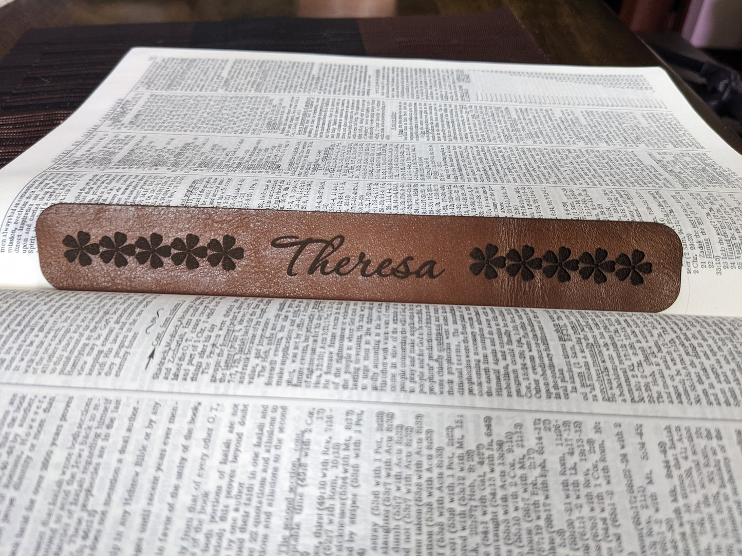Custom Leather Bookmark | Gift for Book Lovers | Flowers | Summer