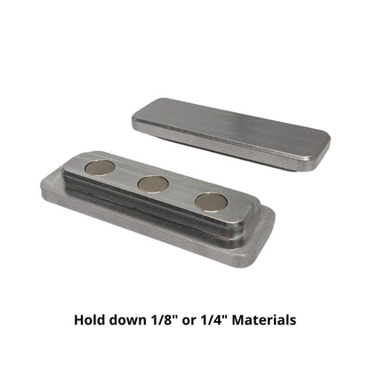 Short Metal Magnetic Hold Downs for Laser Cutting - Optimized for Glowforge and Thunder Laser Machines - Durable Aluminum - USA Made