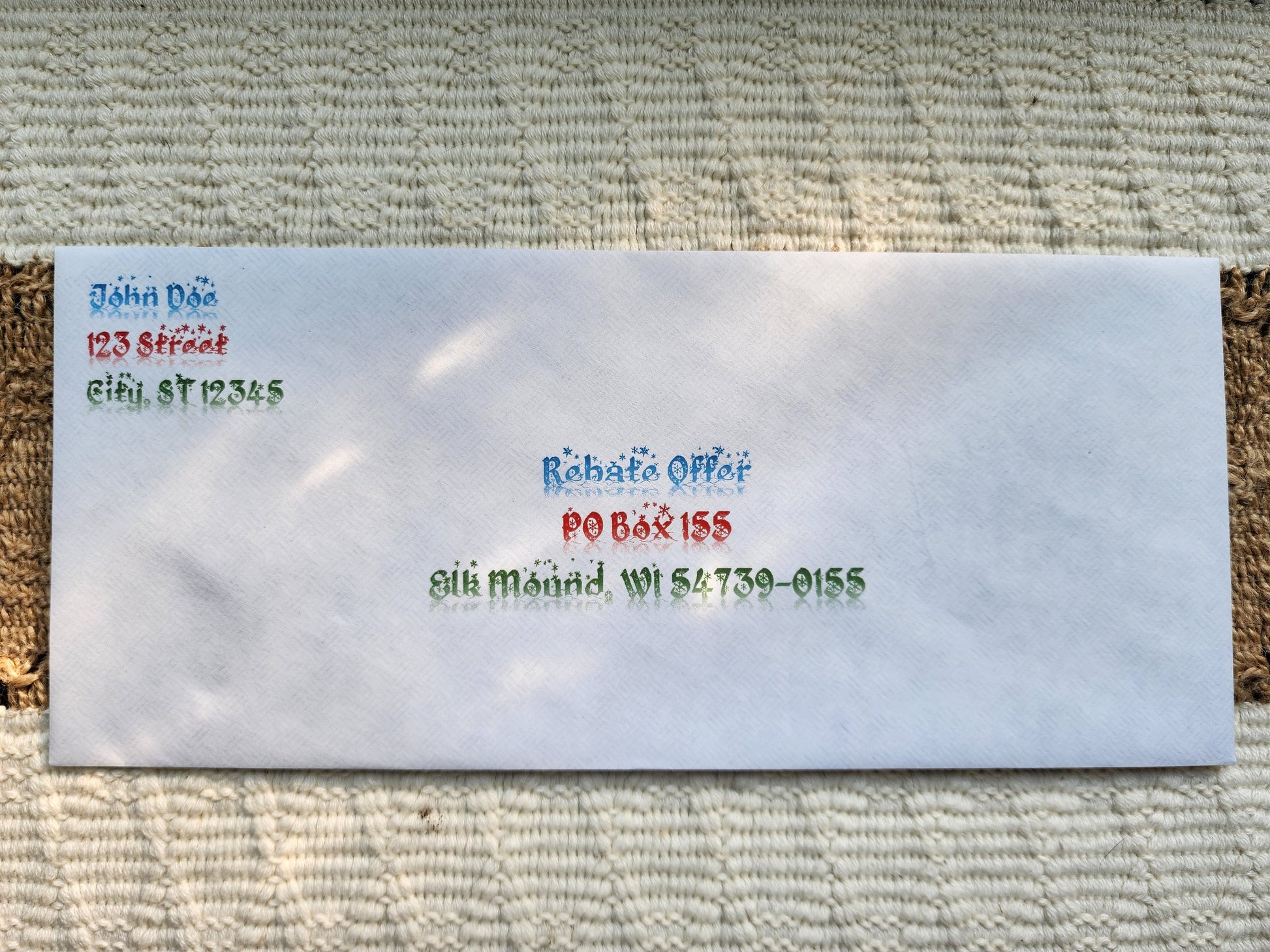 Custom Envelopes | Menard Rebates | Funny Gifts | Menards themed gifts | Colorful any Font | Father's day gift