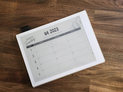 Q4 2023 | Calendar | Supernote A5X | Quarter| Quadrimester | Linked | BOOX Tab Ultra C